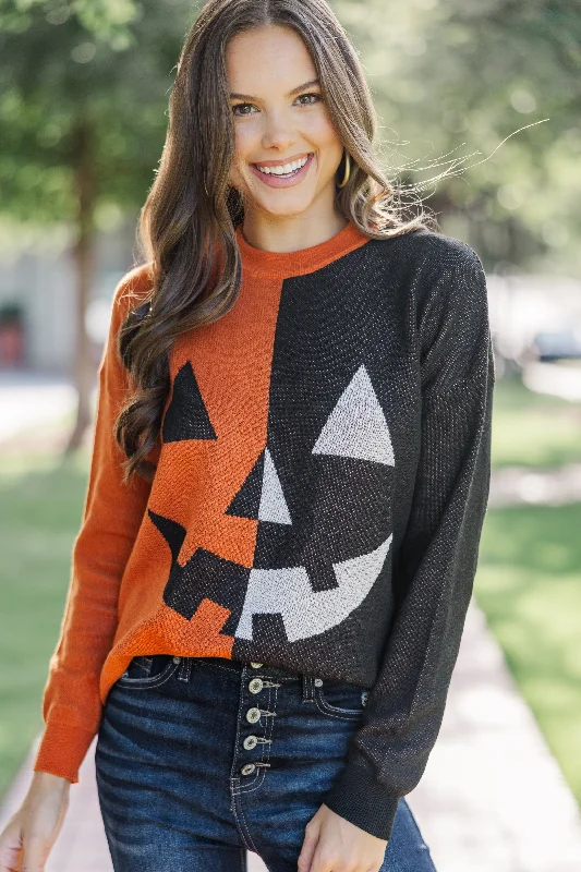 Hello Pumpkin Black and Rust Sweater