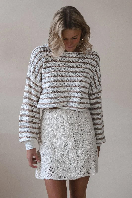 Lori Taupe Stripe Sweater