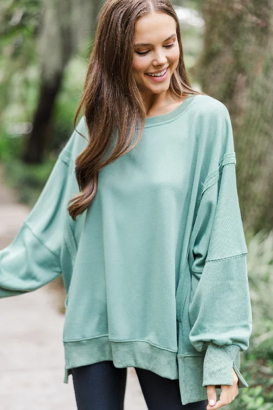 This Is It Sage Green Oversized Sweater