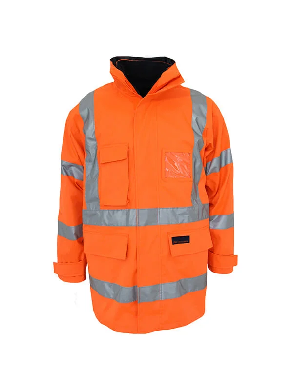 DNC Hi Vis "X" Back "6 in 1" Rain Jacket Bio Motion Tape (3797)