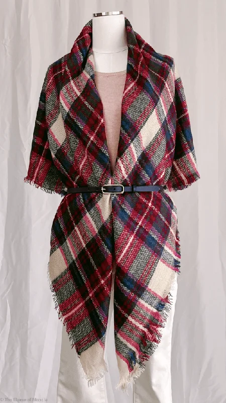 Erica Plaid Oversized Scarf Shawl Blanket