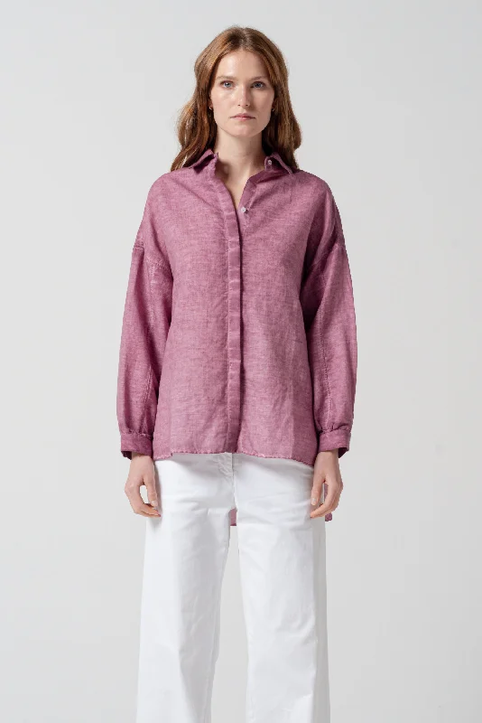 Lexington Linen Blend Shirt - Vino