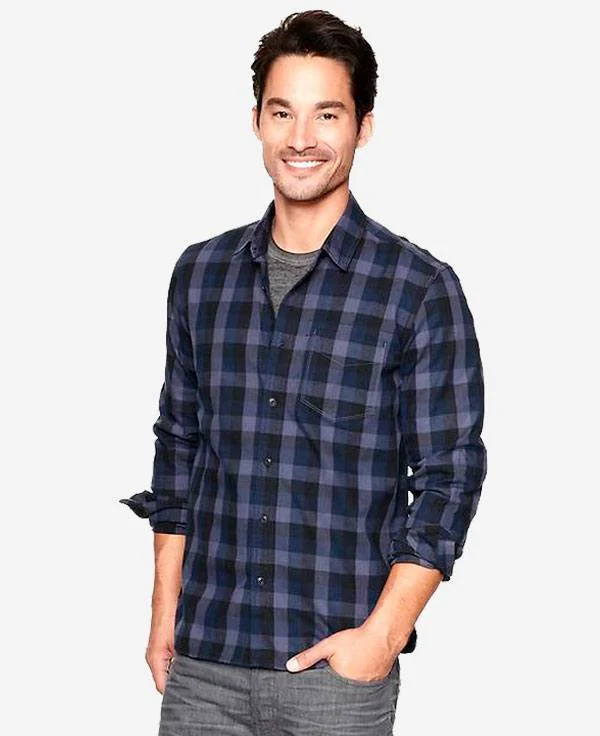 Men check shirt