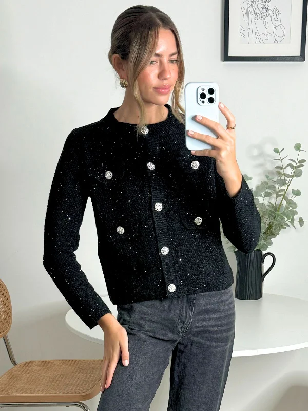 Rosanna Sparkle Cardigan in Black