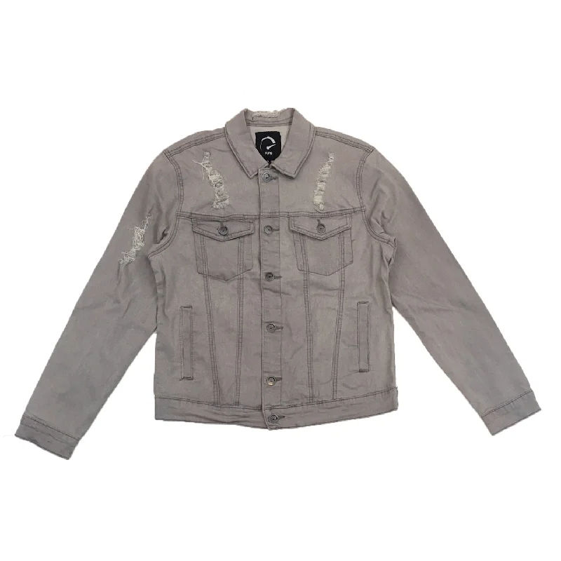 RPM Ripped Denim Jacket (Grey)