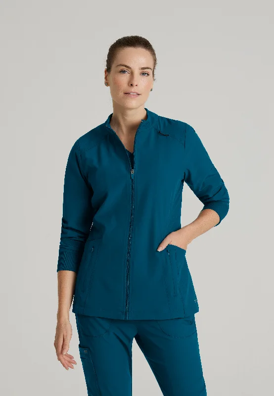 Venture 4-Pocket Banded Collar Warm-Up Scrub Jacket