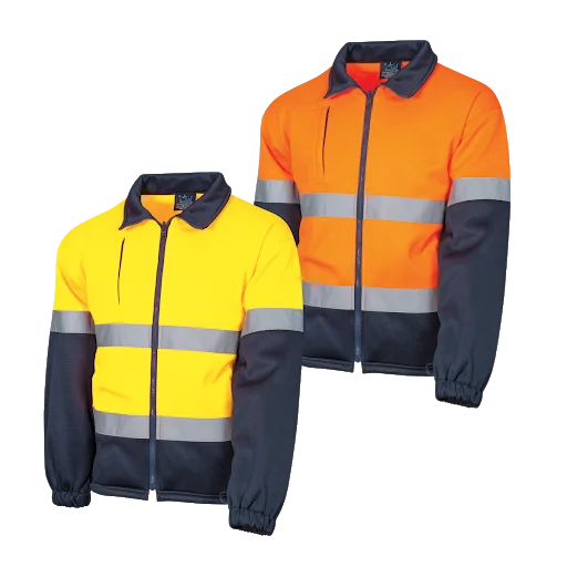 Tru Workwear Hi Vis 2 Tone Water Repellent Fleece Jacket c/w Reflective Tape TF2955T1