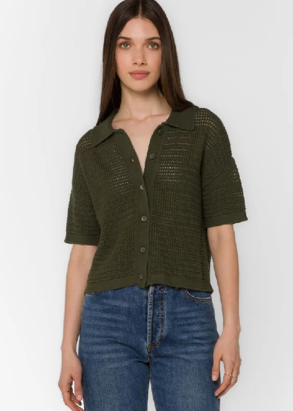 Velvet Heart Claudine Button Up Shirt- Military Olive