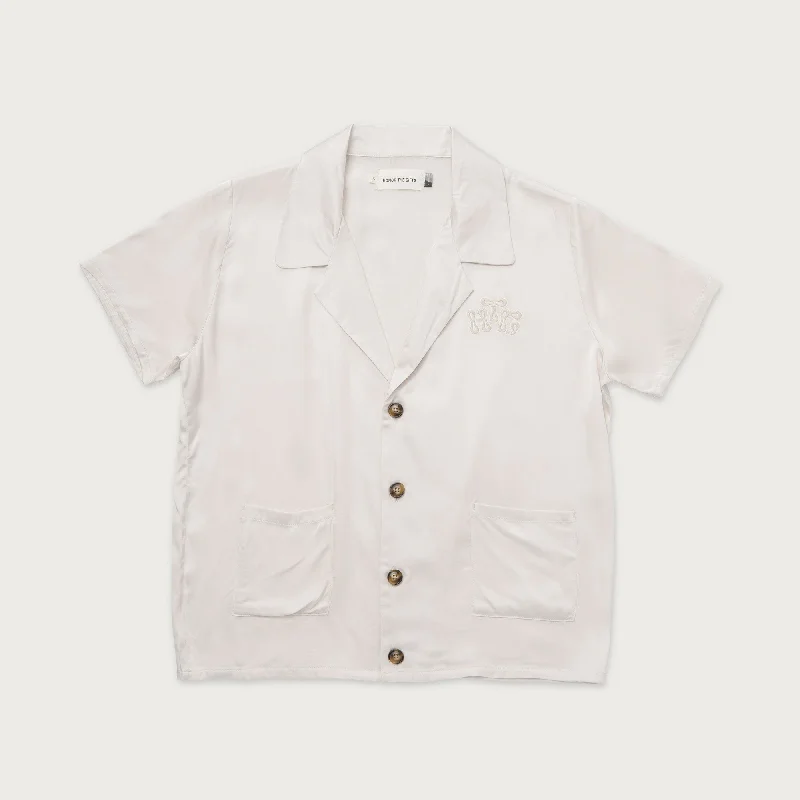 Womens Camp Shirt Button Up - Bone