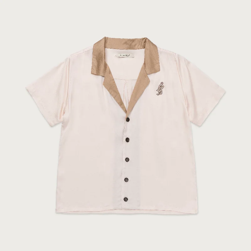 Womens Notes Camp Shirt - Cream