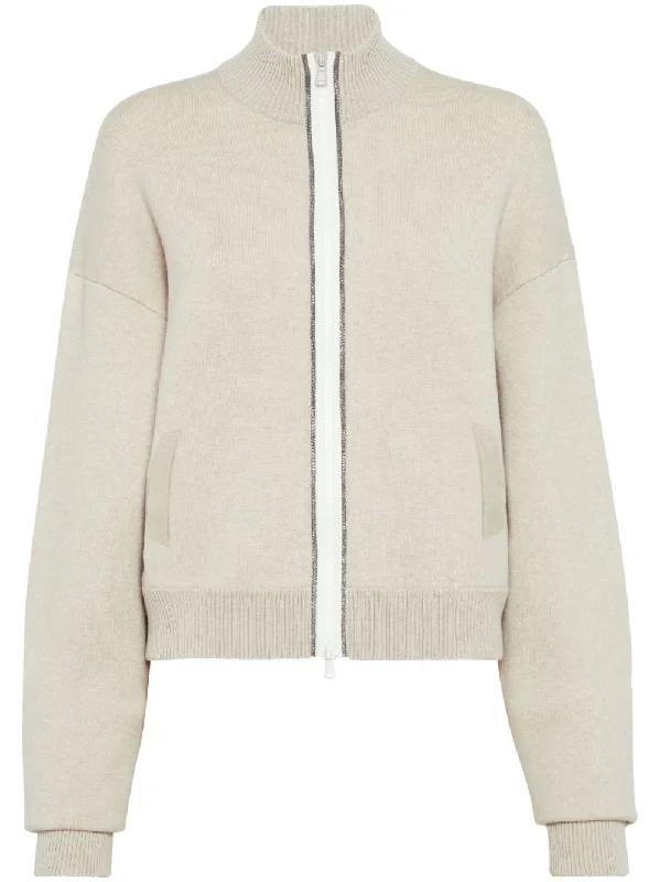 BRUNELLO CUCINELLI Cashmere Blend Zip-Up Cardigan