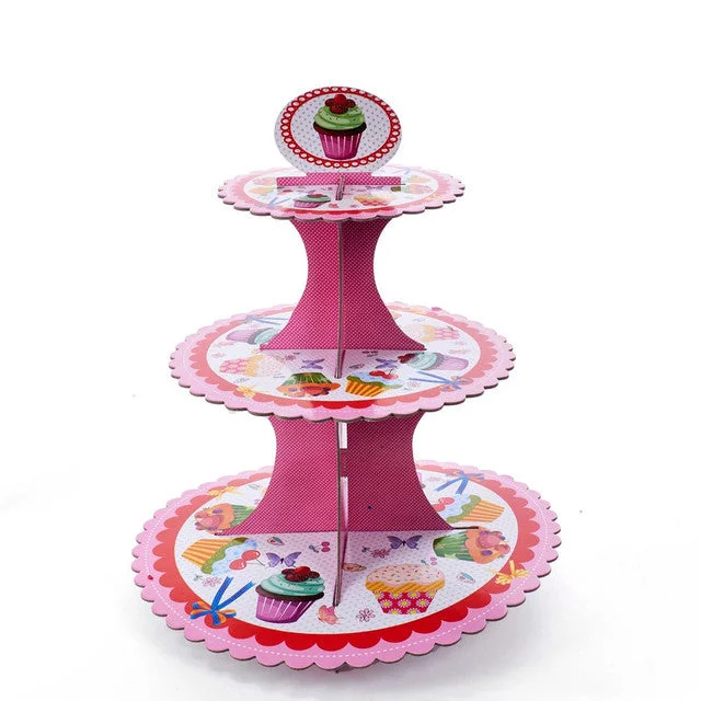 3-Tier Paper Cardboard Cupcake Displayer