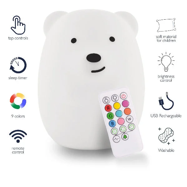 Bear Lumi Pet Soft Silicone Nightlight with Remote Control