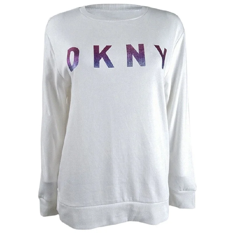 DKNY Women's Ombre-Glitter-Logo Sweatshirt