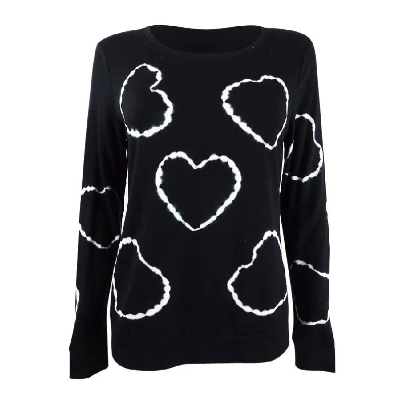 INC International Concepts Women's Printed Tie-Dyed Hearts Sweatshirt