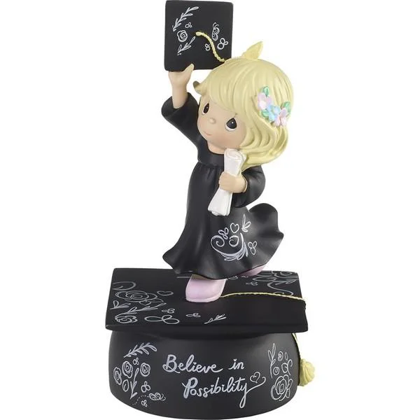 Precious Moments Believe In Possibility Graduation Girl Musical Figurine