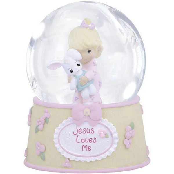 Precious Moments Jesus Loves Me Snow Globe Girl Musical