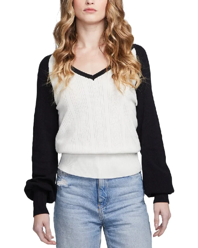 Chaser Starlette Pointelle Rib Knit Blackheart Sweatshirt