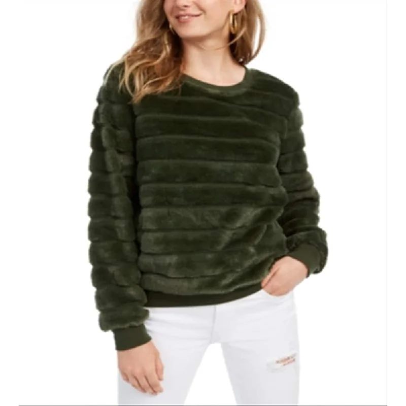 Crave Fame Junior's Faux Sweatshirt Green Size Xs