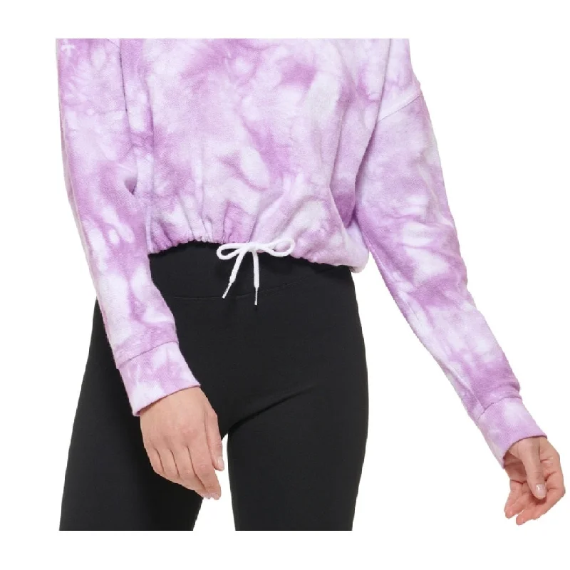 Dkny Women's Cotton Tie Dyed Sweatshirt Purple Size X-Large