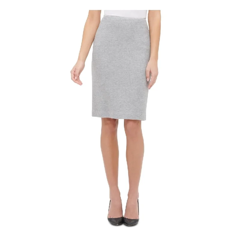 Tommy Hilfiger Women's Knit Sweatshirt Pencil Skirt Gray Size 6