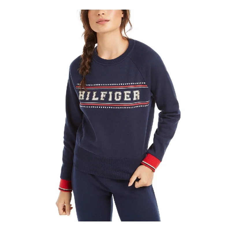 Tommy Hilfiger Women's Sport Fitness Running Sweatshirt Blue Size X-Small