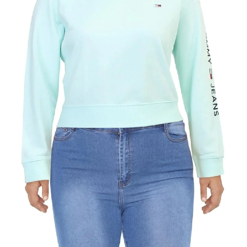 Tommy Jeans Women's Patchwork Comfy Sweatshirt Blue Size X-Large