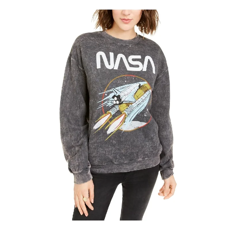 True Vintage Women's Nasa Fleece Graphic Sweatshirt Gray Size S