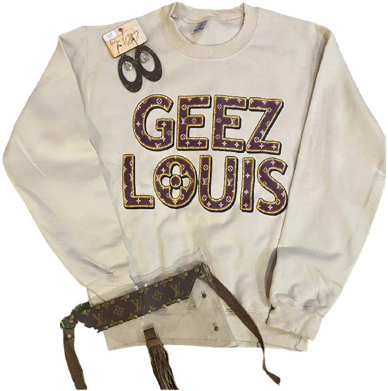 Women's Geez Louis Mono Sweatshirt In Sand