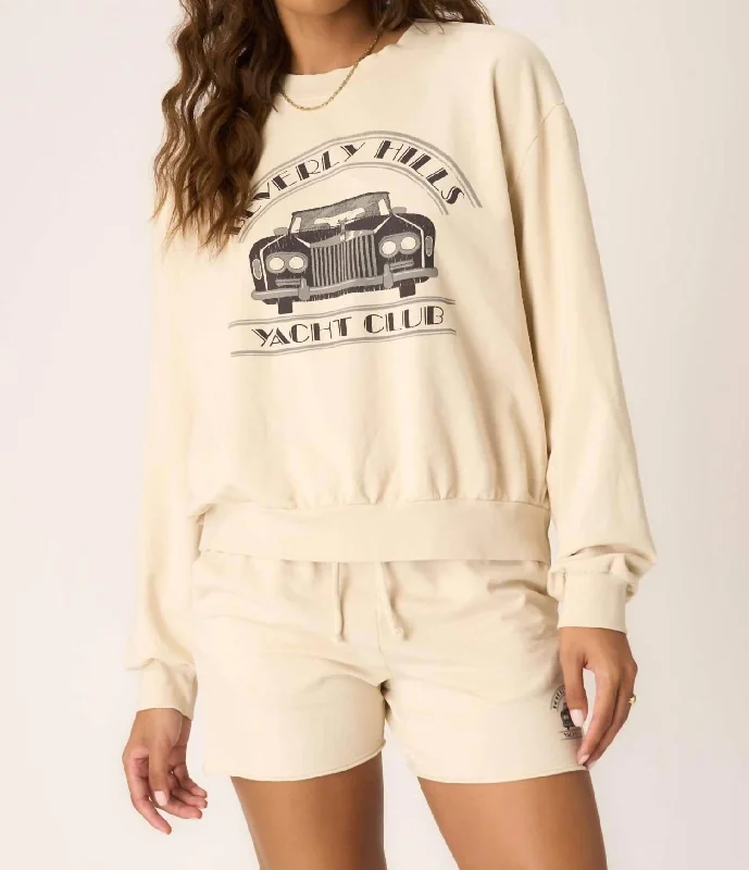 Yacht Club Sweatshirt In Brushed Bone