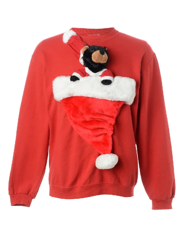 Reworked Novelty Christmas Sweatshirt - L