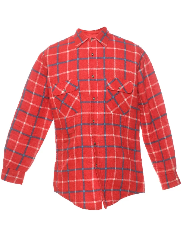 Red & Blue Classic Checked Shirt - M