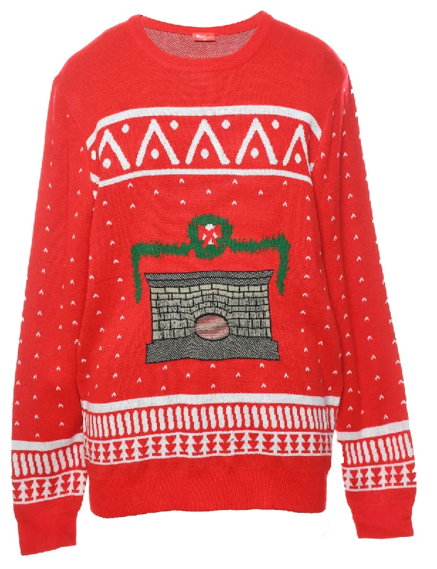 Red Christmas Jumper - L