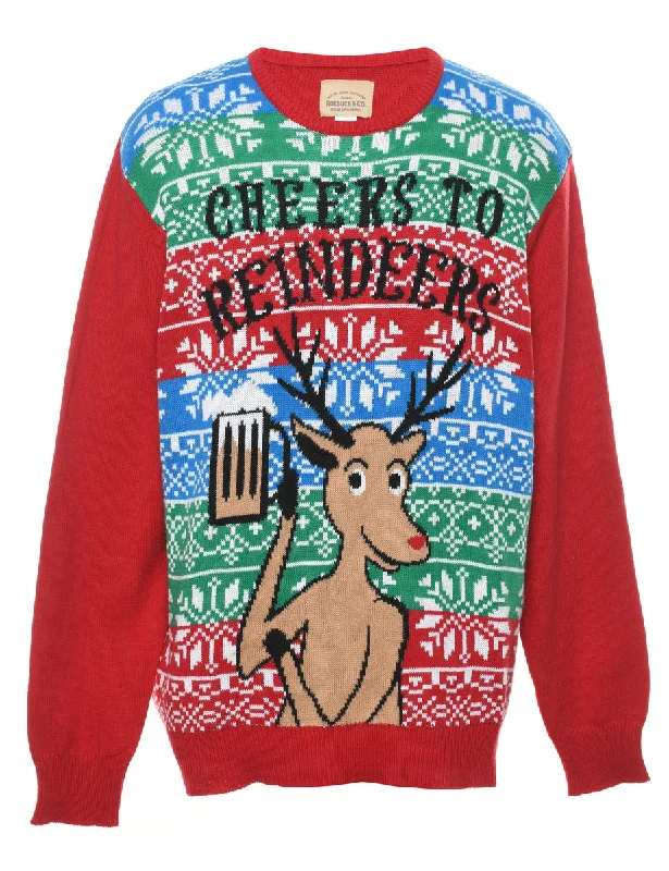 Reindeer Christmas Jumper - L