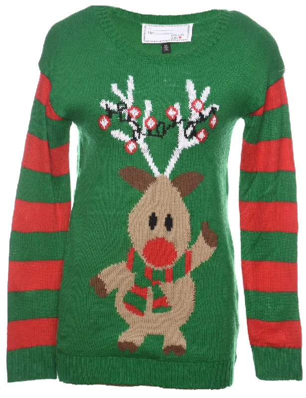 Reindeer Christmas Jumper - M