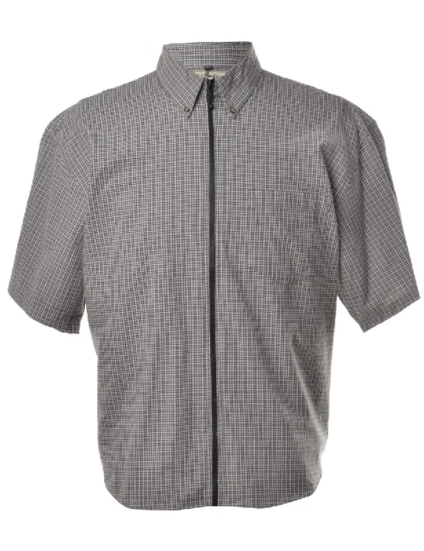 Reworked Nate Short Sleeve Shirt With Zip - XL