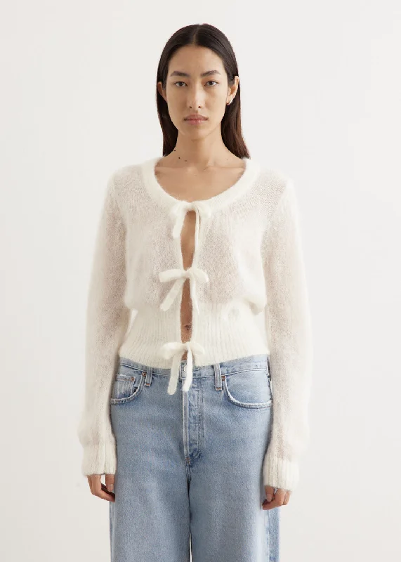 Light Mohair Tie String Cardigan