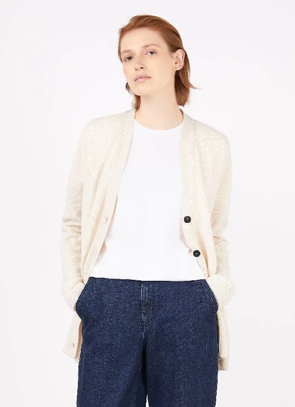 Women's Lambswool Cardigan in Ecru