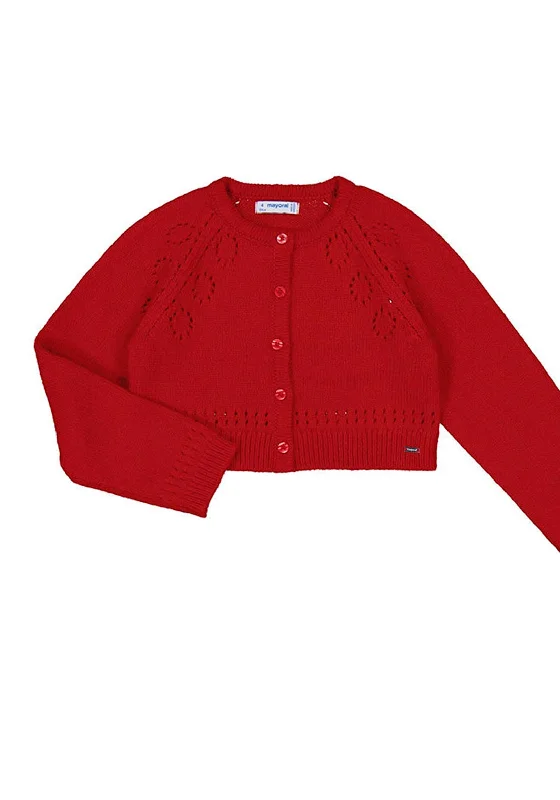 Mayoral Girl Knit Bolero Cardigan, Red