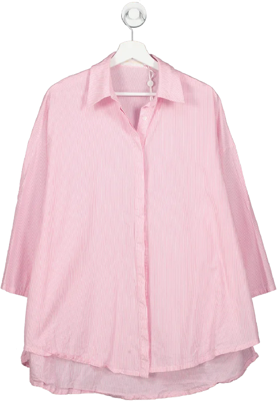 Johansen Pink Pinstripe Oversized Shirt UK S