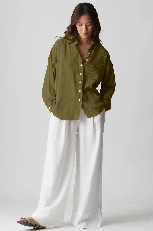 Martina Oversized Shirt :Olive