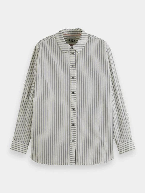 Oversized-fit striped shirt