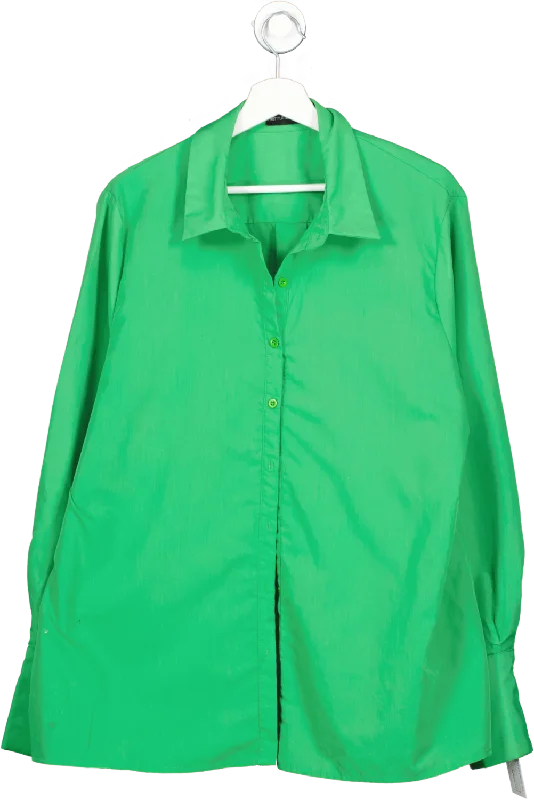 PrettyLittleThing Green Oversized Cuff Shirt UK 8