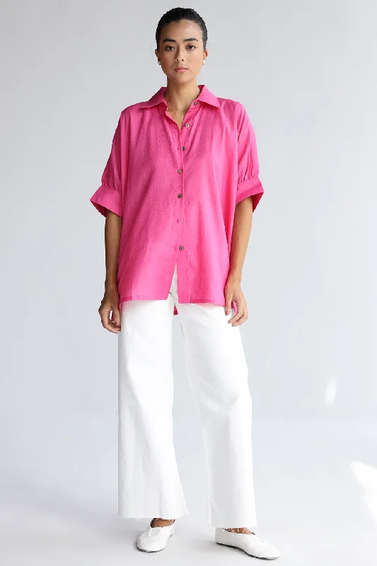 Rosa Oversized Shirt : Fuscia