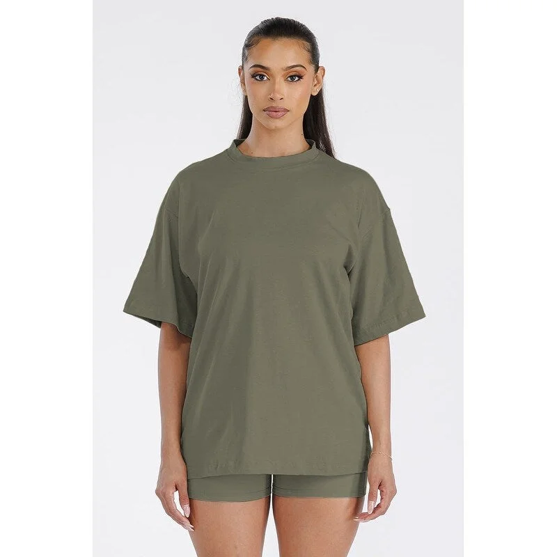 Womens Boyfriend Oversized Drop Shoulder Tee