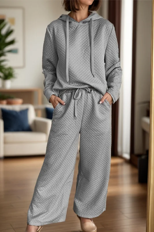 Hazel Blues® |  Drawstring Long Sleeve Hooded Top and Pants Set