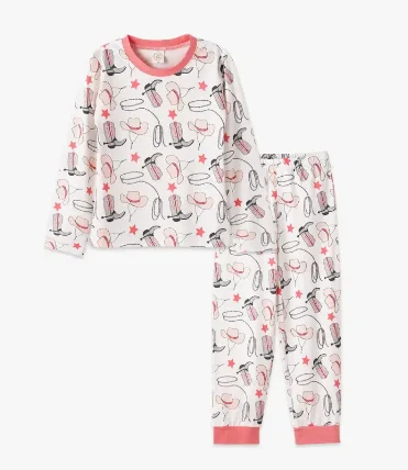 Little Cowgirl Yeehaw Pink Pajama Set