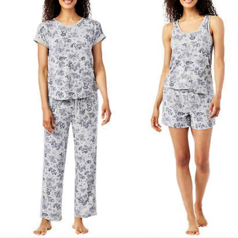 Lucky Brand Women's 4-Piece Super Soft  Floral Camo Print Lounge Pajama Set