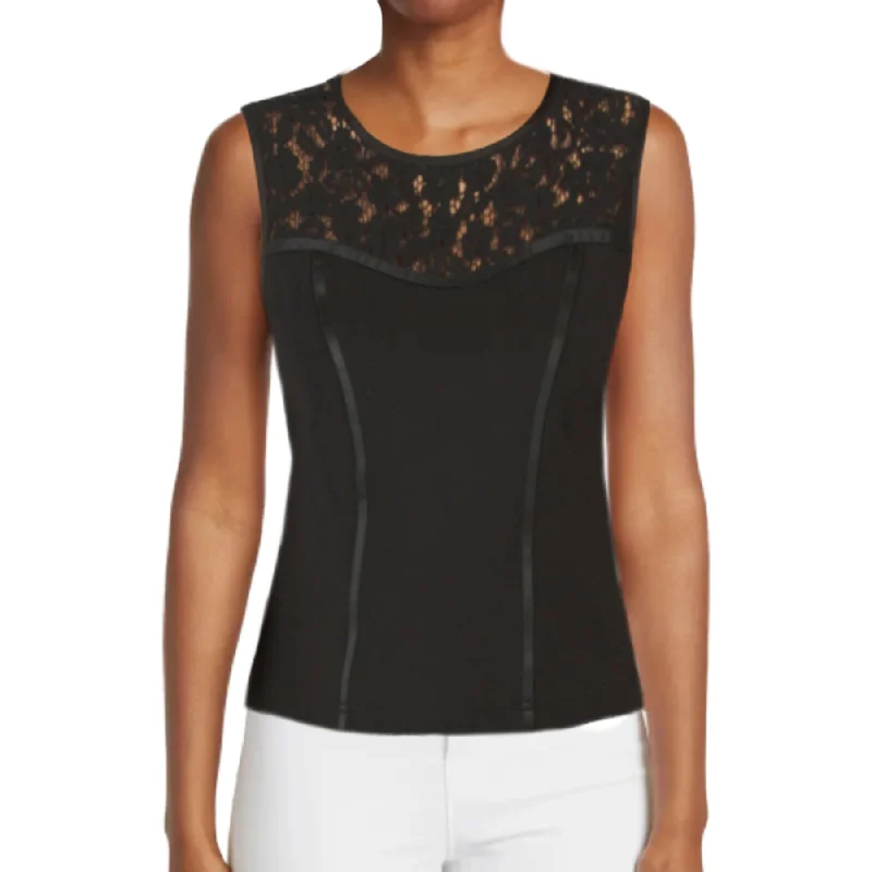 Nanette Lepore Women's Illusion Neck Lace Trim Corset Top