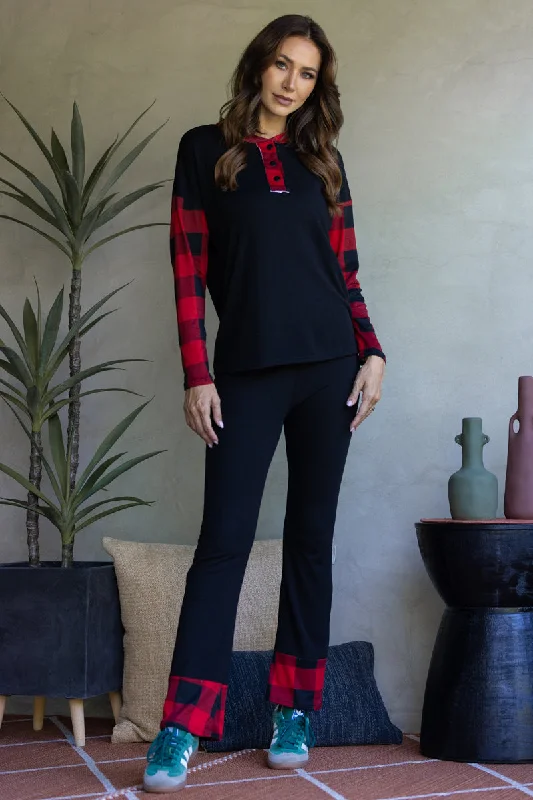 BLACK/RED SWEATSHIRT AND PANTS SET-ST7656